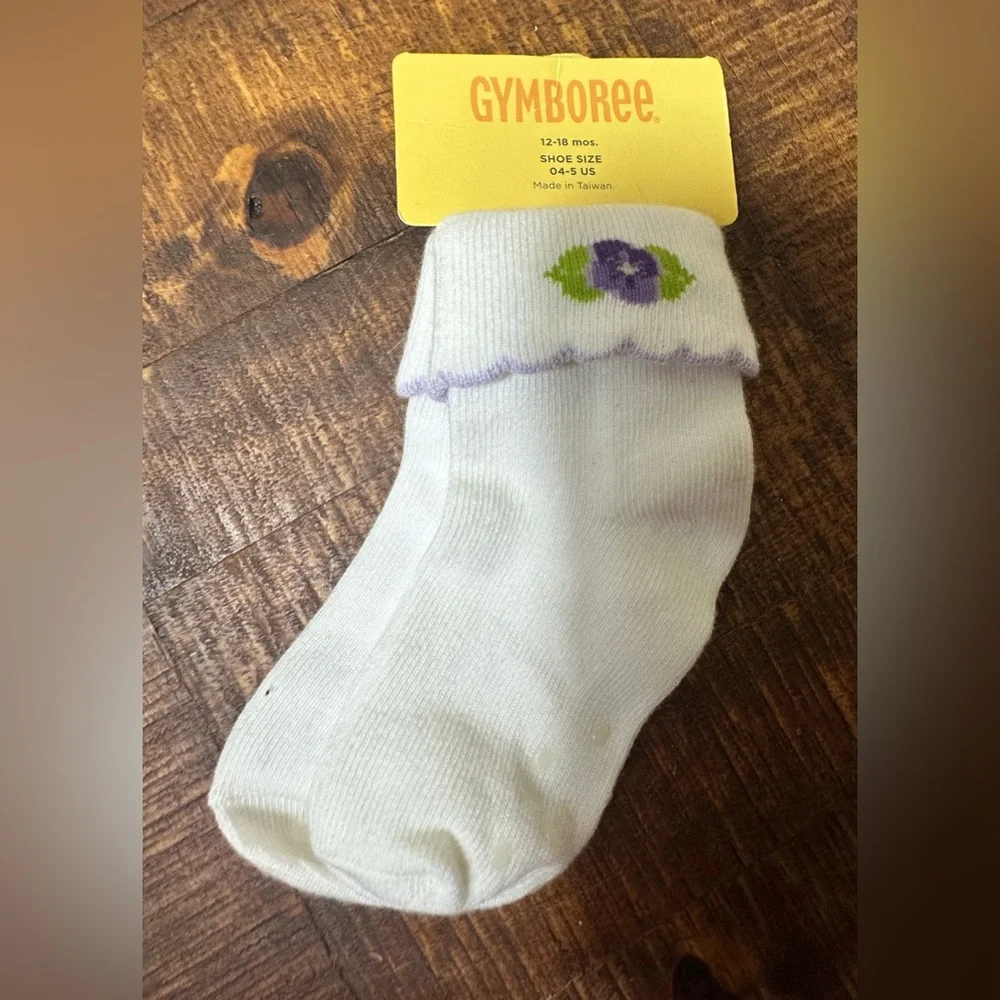 NWT Gymboree 12-18 months‎ Purple Pansy Flower Socks